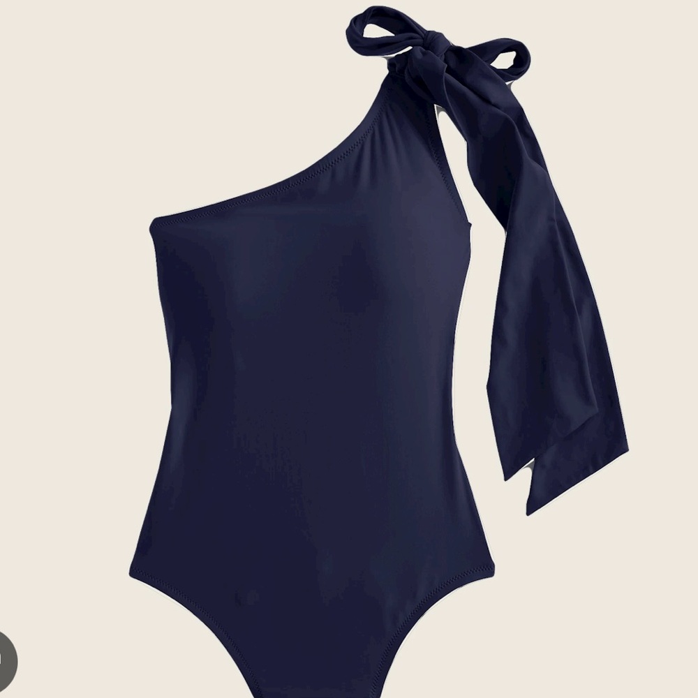 J. Crew BOW ONE-SHOULDER ONE-PIECE NWT